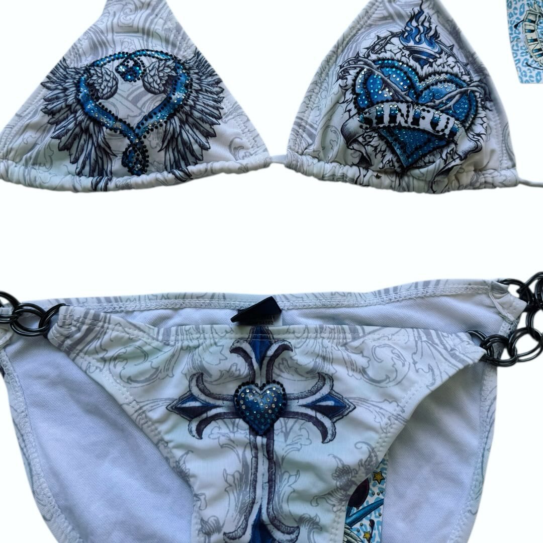 Damen Triangel-Bikini mit aufwändigem Grafikdesign und modischen Details R&B