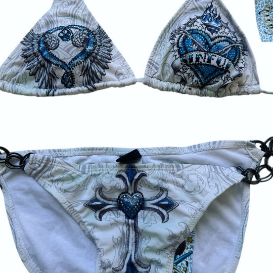 Damen Triangel-Bikini mit aufwändigem Grafikdesign und modischen Details R&B