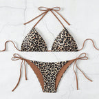 Damen Triangel-Bikini mit verstellbaren BindR&Bändern und tierischem Design R&B