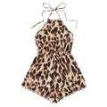 Damen Ärmelloser Jumpsuit mit tierischem Muster und Trägern R&B