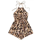 Damen Ärmelloser Jumpsuit mit tierischem Muster und Trägern R&B