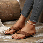 Damen komfortable Zehentrenner-Sandalen mit geflochtenem Riemendesign R&B