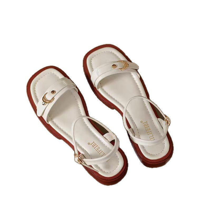 Damen Elegante Riemchen-Sandaletten mit modischer Schnalle R&B