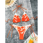 Damen Bikini-Set mit großflächigem Totenkopf-Design