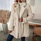 Damen Kuschelige Strickjacke mit doppelter Knopfverschluss und strukturierter Oberfläche R&B