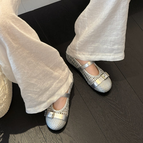 Damen Mary Jane Ballerinas mit modischem Riemchen und eleganter Schnalle R&B