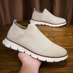 Damen Sportliche Slip-On Sneakers mit flexiblem Strick-Obermaterial