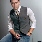 Herren stilvolle elegante Weste mit feinem Stoff R&B