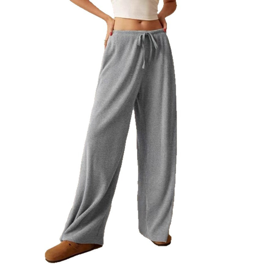 Damen weite Baumwoll-Haremshose mit hoher Taille und praktischem Kordelzug R&B