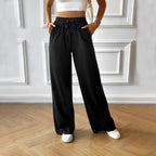 Damen Lässige Freizeithose mit hohem Bund und elastischem Taillenbund R&B