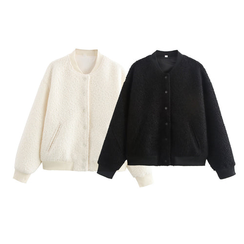 Damen Fleecejacke mit strukturiertem Stoff und praktischem Knopfverschluss R&B