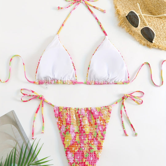 Damen Triangel-Bikini-Set mit floralem Design R&B