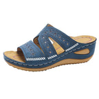 Damen Komfortable Wedge-Sandalen mit modischem Schnitt und floralem Design R&B