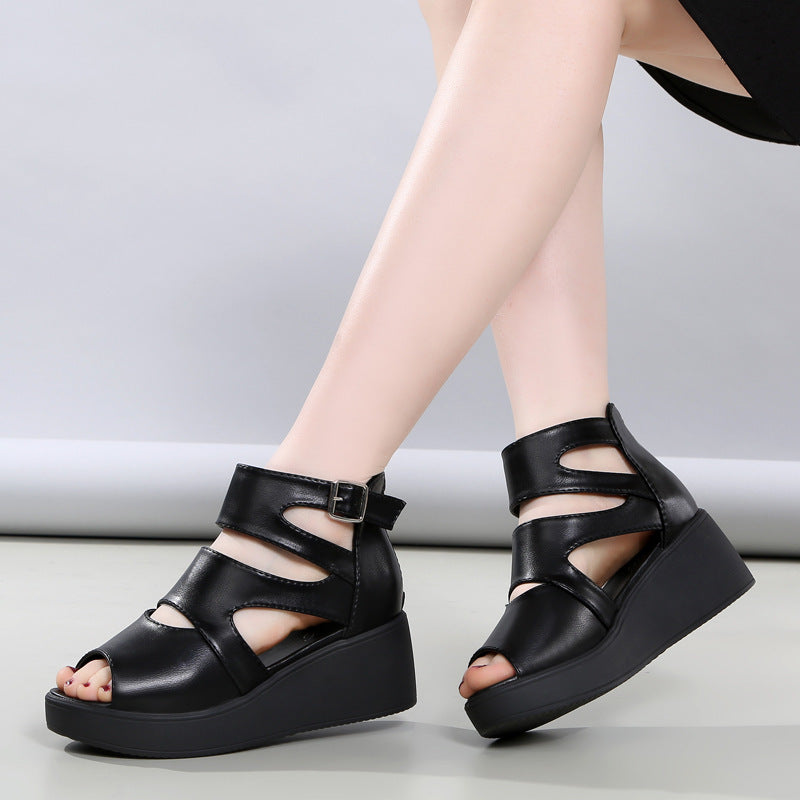 Damen Wedge-Sandalen mit modischen Cut-Outs und verstellbarem Riemen R&B