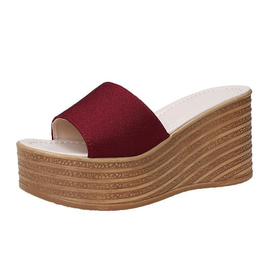 Damen Wedge-Pantoletten mit weitem Träger und rutschfester Sohle R&B
