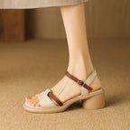 Damen Bequeme Blockabsatzsandalen mit verstellbarem Riemen R&B