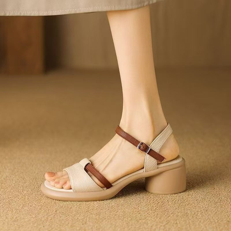 Damen Bequeme Blockabsatzsandalen mit verstellbarem Riemen R&B