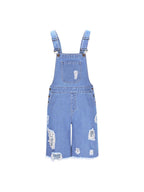 Herren Lässige Denim-Latzhose im distressed Look R&B