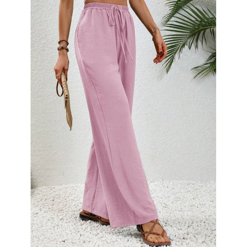 Damen luftige Paltz-Hose mit elastischem Bund und praktischen Taschen R&B