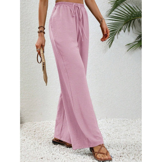 Damen luftige Paltz-Hose mit elastischem Bund und praktischen Taschen R&B