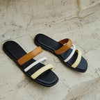 Damen modische Zehentrenner-Sandalen mit eleganten Riemen und komfortablem Fußbett R&B