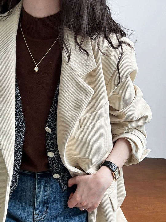 R&B | Lockere Metallschnalle Cordjacke