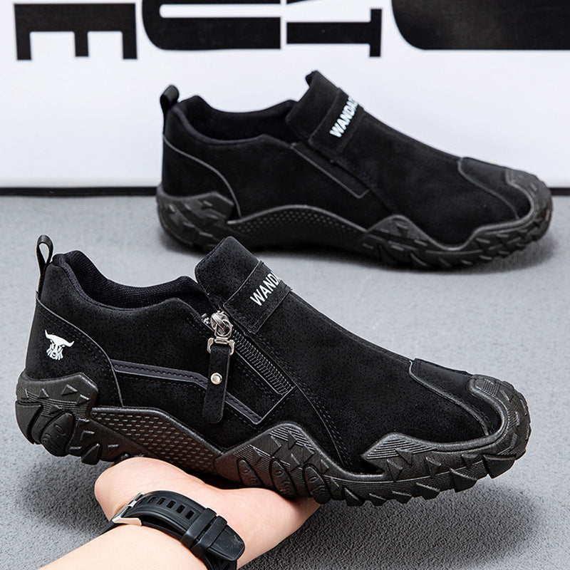 Damen Slip-On Freizeitschuhe mit rutschfester Sohle und praktischem Reißverschluss
