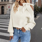 Damen lässiger Pullover mit besonderem Schulterdesign R&B
