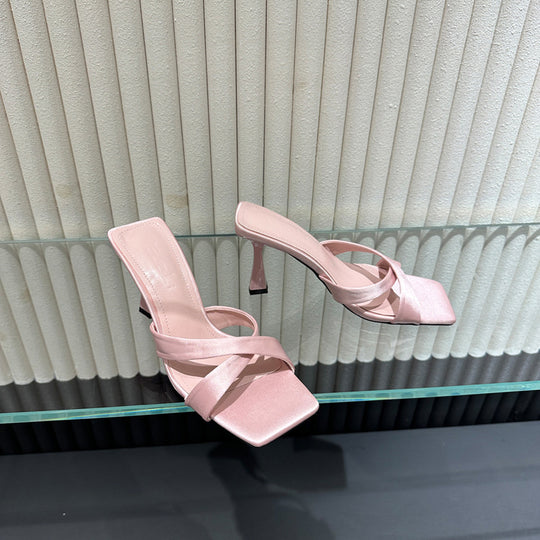 Damen elegante High Heel Sandalen mit gekreuzten Riemen R&B