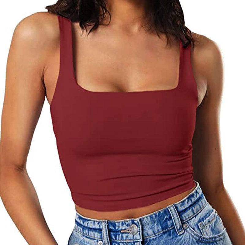 Damen Crop-Top mit quadratischem Ausschnitt und schmalem Schnitt R&B