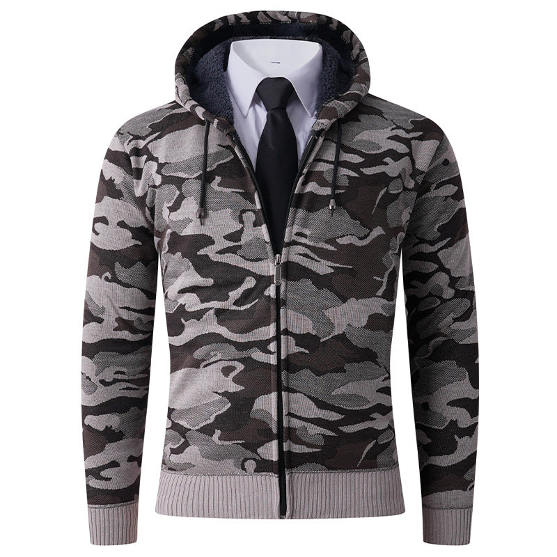 Herren modische Kapuzenjacke mit stylischem Camouflage-Design R&B