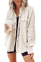 Damen lässige Oversized-Hemdjacke R&B
