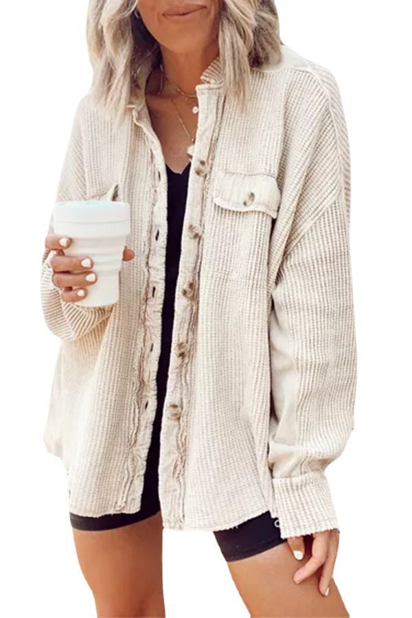 Damen lässige Oversized-Hemdjacke R&B