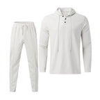 Herren sportives Hoodie und Jogginghose Set im strukturierten Design R&B