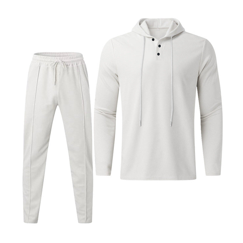 Herren sportives Hoodie und Jogginghose Set im strukturierten Design R&B
