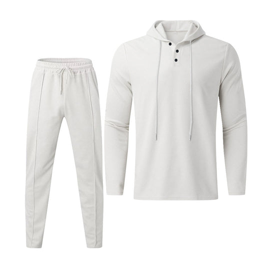 Herren sportives Hoodie und Jogginghose Set im strukturierten Design R&B