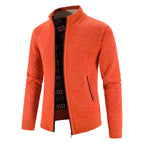 Herren Strickjacke mit modernem Stehkragen und Noppenstruktur R&B