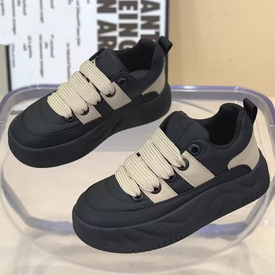 Damen Plattform Sneakers mit dickem Gummi-Style und farblich abgesetzten Details R&B