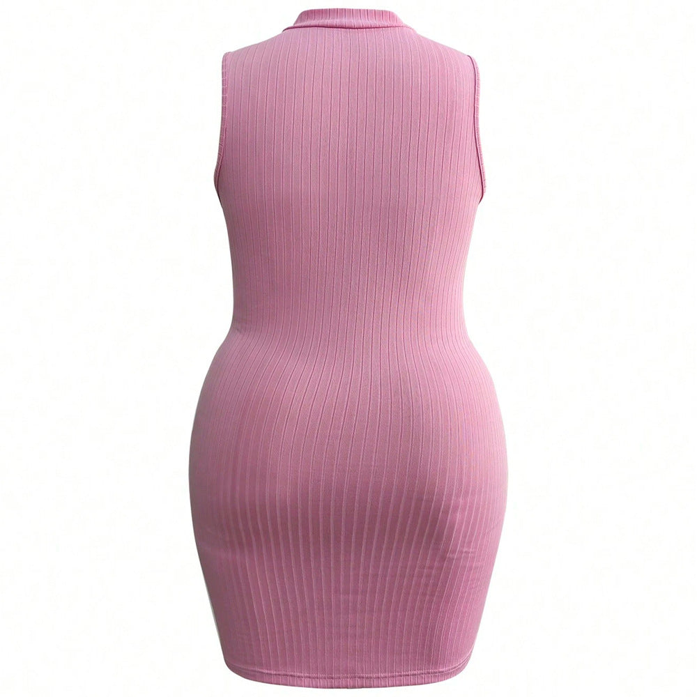 Damen Stretchkleid mit hochgeschlossenem Reißverschluss R&B