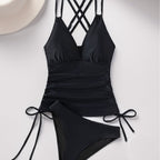 Damen Tankini-Oberteil mit verstellbaren Trägern und seitlichen Raffungselementen R&B