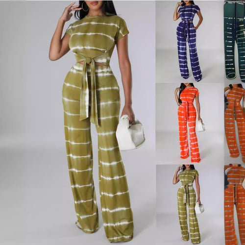 Damen elegantes Jumpsuit mit Taillengürtel und seitlichen Taschen R&B