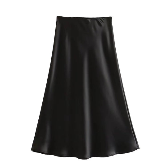 Damen Maxi-Rock aus fließendem Stoff mit elegantem Fall R&B