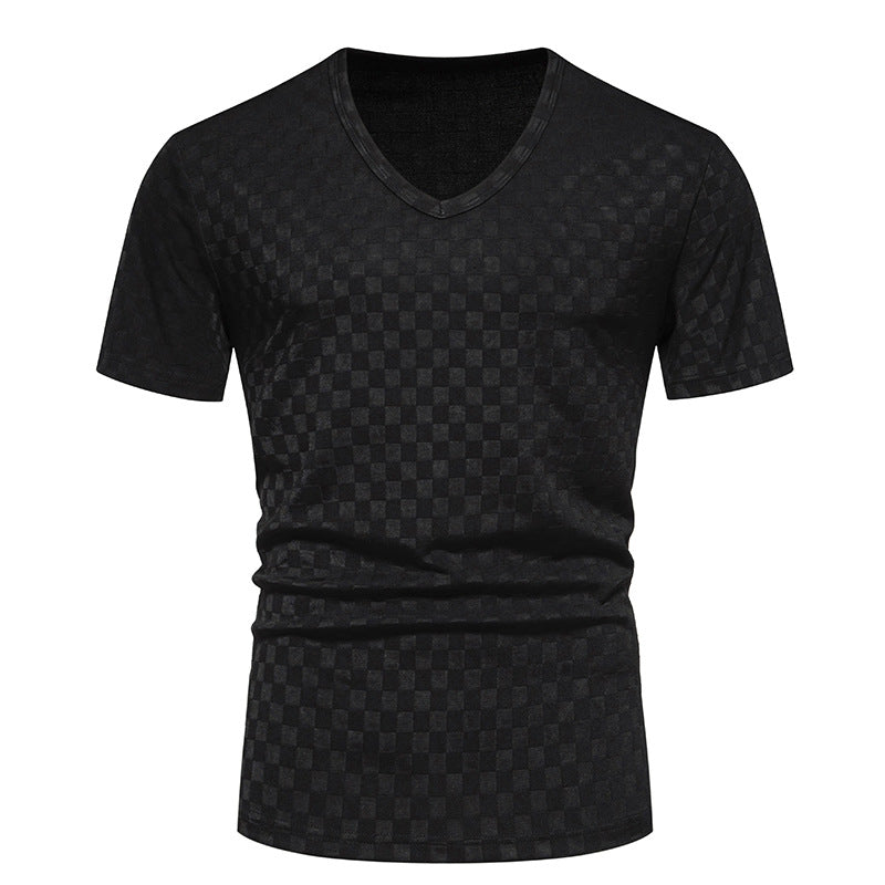 Herren V-Ausschnitt Shirt mit strukturierter Oberfläche R&B