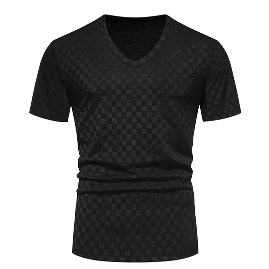 Herren V-Ausschnitt Shirt mit strukturierter Oberfläche R&B