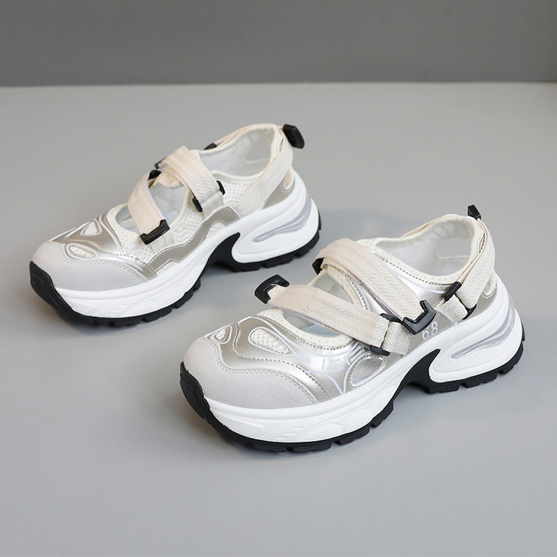 Damen Sportliche Sneakers mit verstellbarem Riemen und atmungsaktiver Obermaterialstruktur R&B