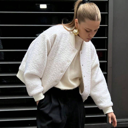 Damen kuschelige Fleece-Jacke im lässigen Stil mit praktischen Taschen R&B