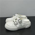 Damen modische Clutch-Sneaker mit dekorativen Strassschnallen R&B