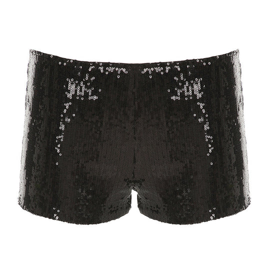 Damen figurbetonte Kunstleder-Shorts mit dekorativen Nieten und seitlichen Taschen R&B