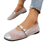 Damen Slip-On Ballerinas mit atmungsaktivem Netzdesign und elegantem Riemen R&B