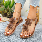 Damen Sandalen mit floralem Dekor und strapazierfähigem Fersenteil R&B
